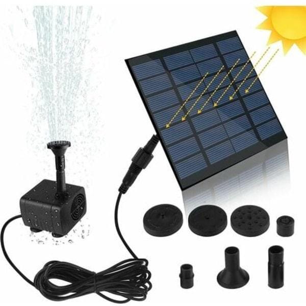 Pompa solarna do fontanny, pompa wodna z monokrystalicznym panelem słonecznym 1,2 W do oczka wodnego, stawu rybnego, małego stawu, czarna
