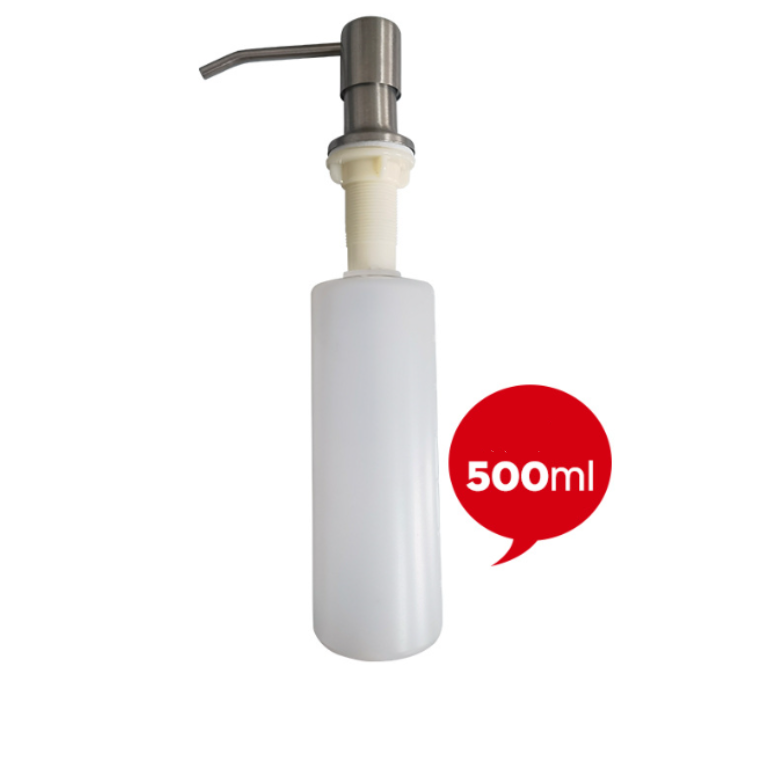 Dozownik mydła do zlewu kuchennego z butelką szczotkowaną + 500 ml pompka do płynu, ukryty dozownik do zmywarki