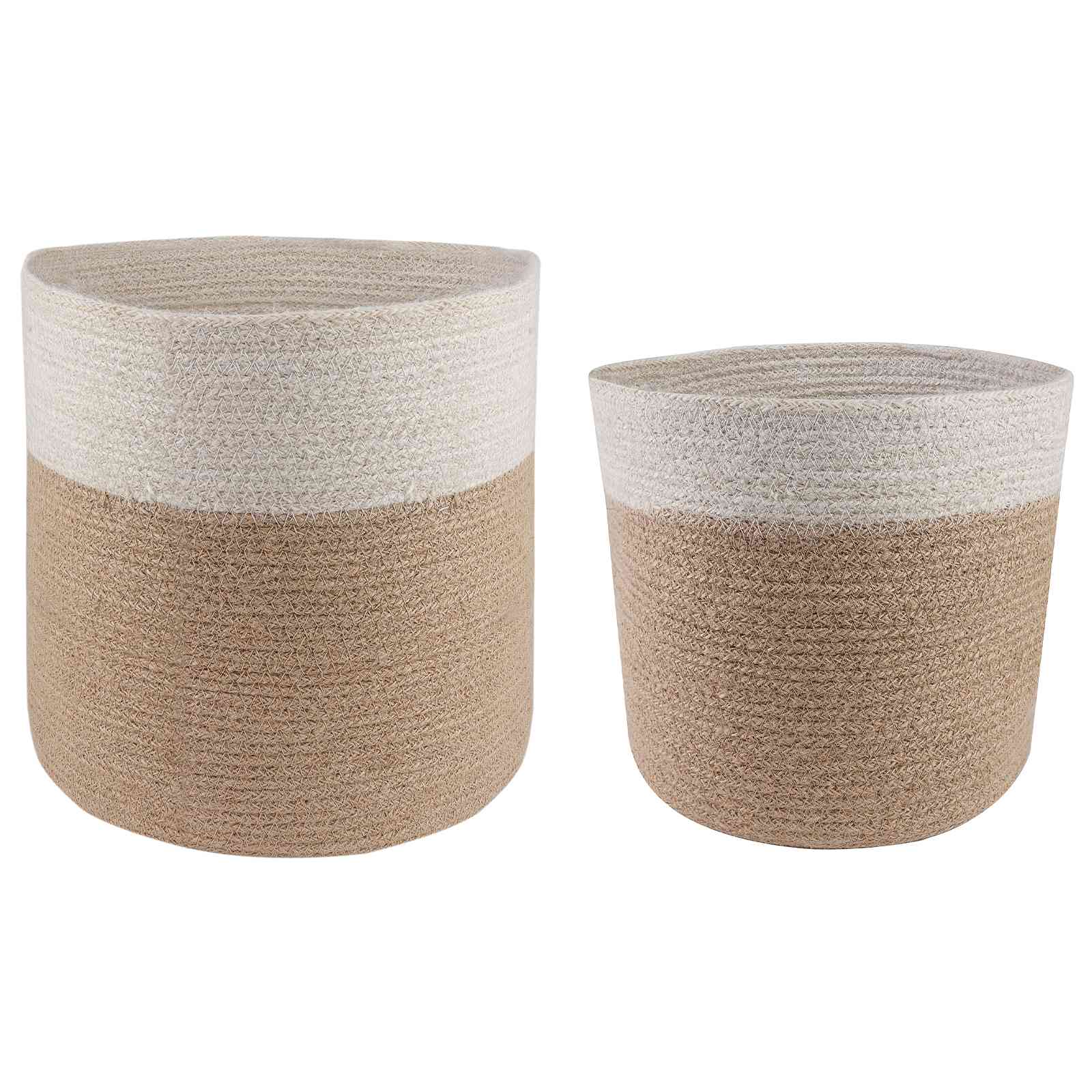 Zestaw doniczek 2 pcs Naturalne i białe Ø 28 x 28 cm vidaXL