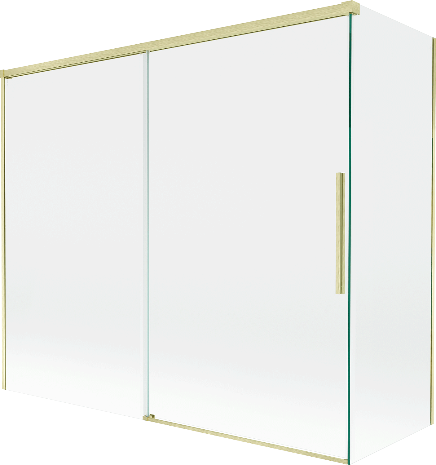 Mexen Rox parawan nawannowy 2-skrzydłowy rozsuwany 180 + 90 x 150 cm, transparent, złoty szczotkowany - 8C9-180-090-55-00