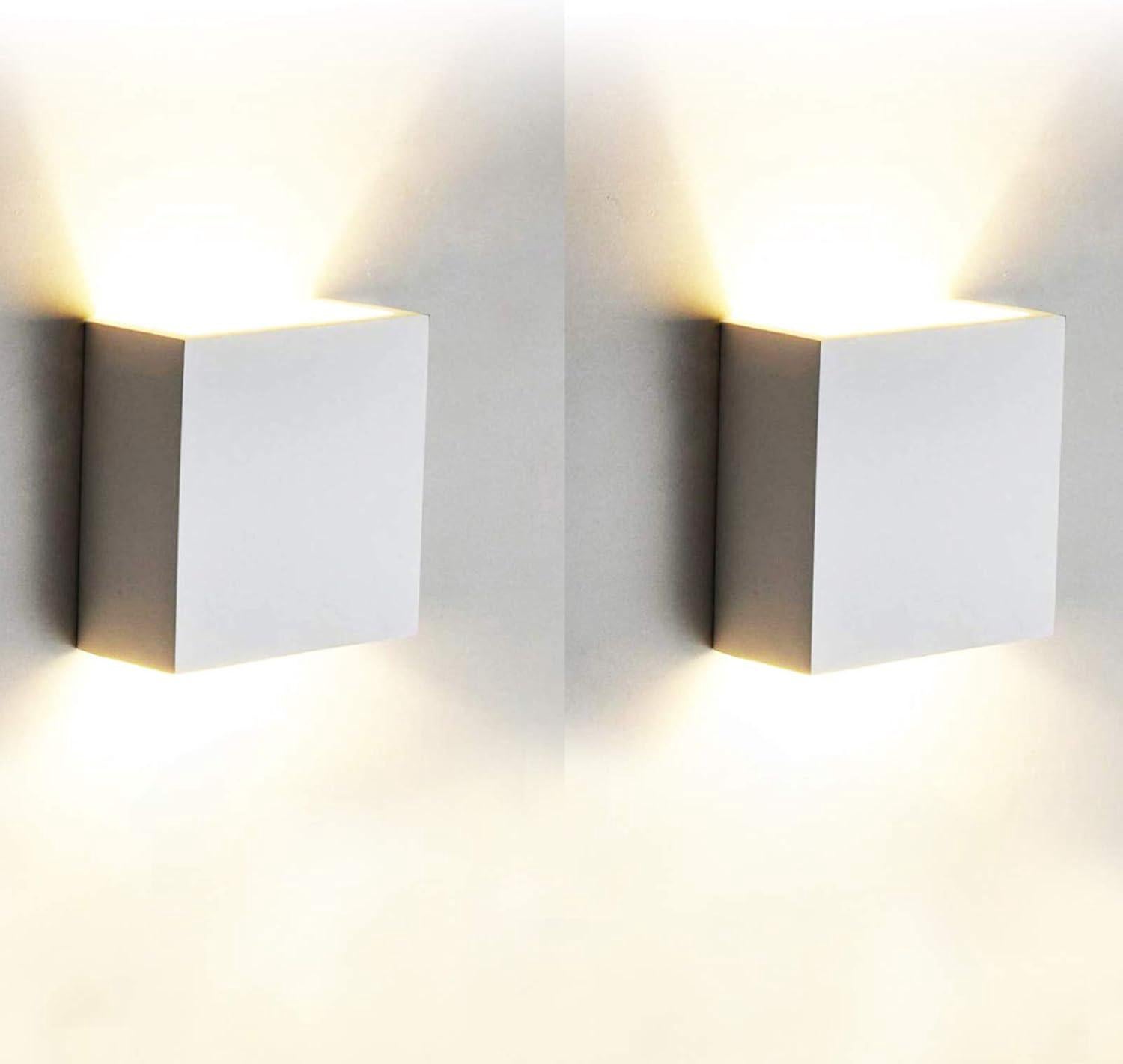 Kinkiet LED 12W z aluminium, 2 sztuki, ciepłe białe światło 3000K, oprawa oświetleniowa do salonu, sypialni, łazienki, kuchni, jadalni