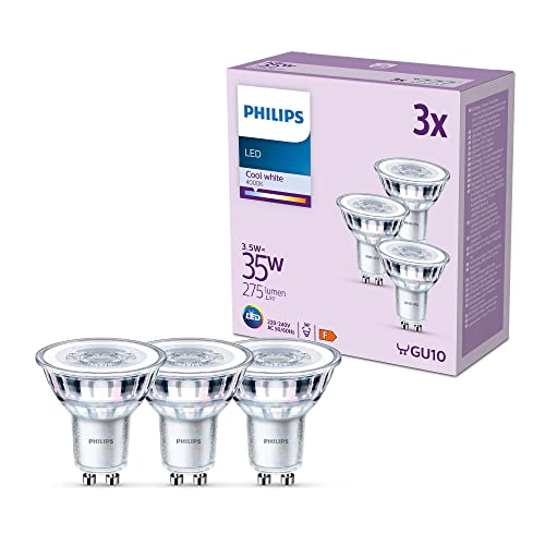 3x Żarówka LED GU10 Reflektor PAR16 3.5 W = 35 W 275lm 4000K Neutralna biel 36st. EC Multipack Philips