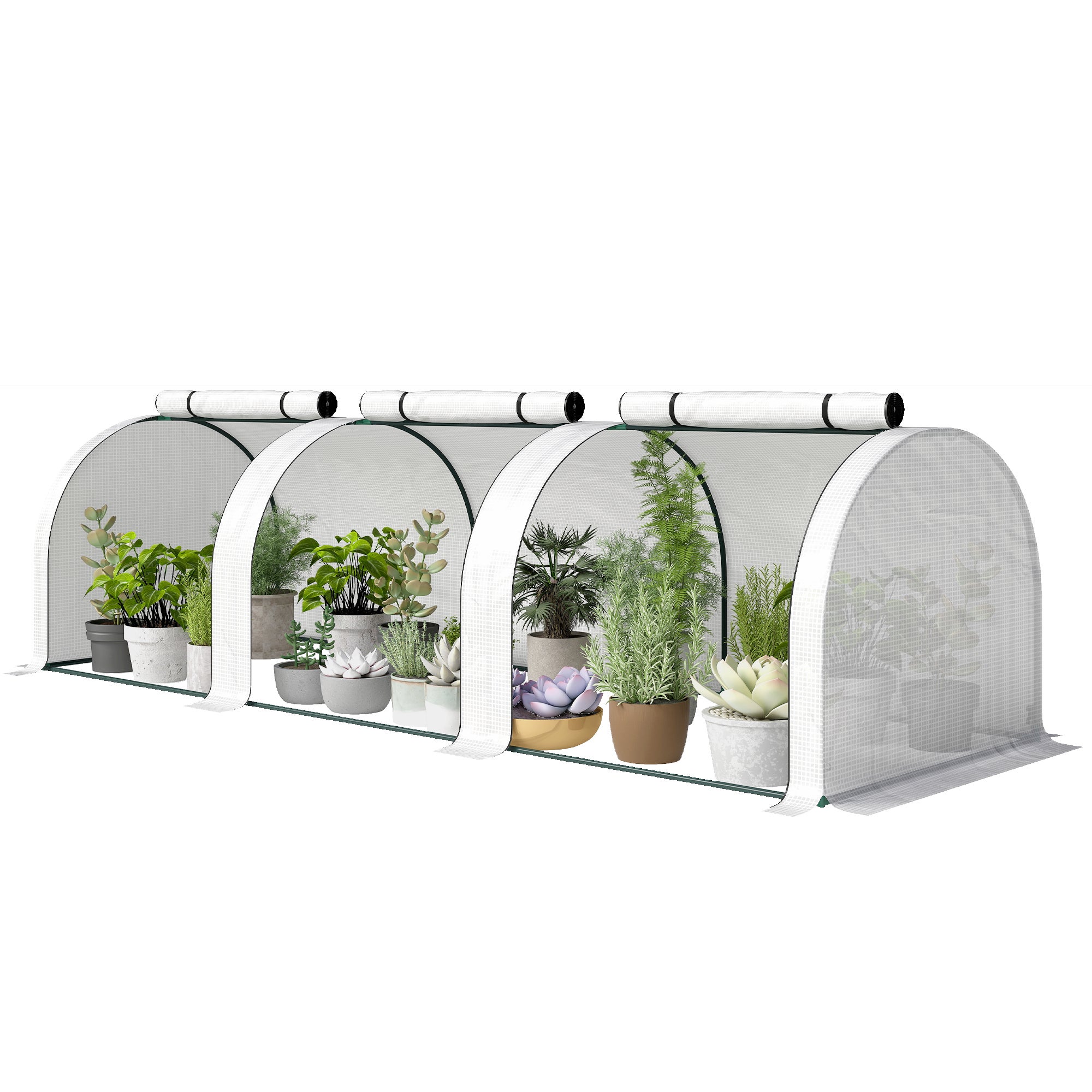 Miniaturowa szklarnia na pomidory 3L x 1W x 0,8H m Stal PE Biała
