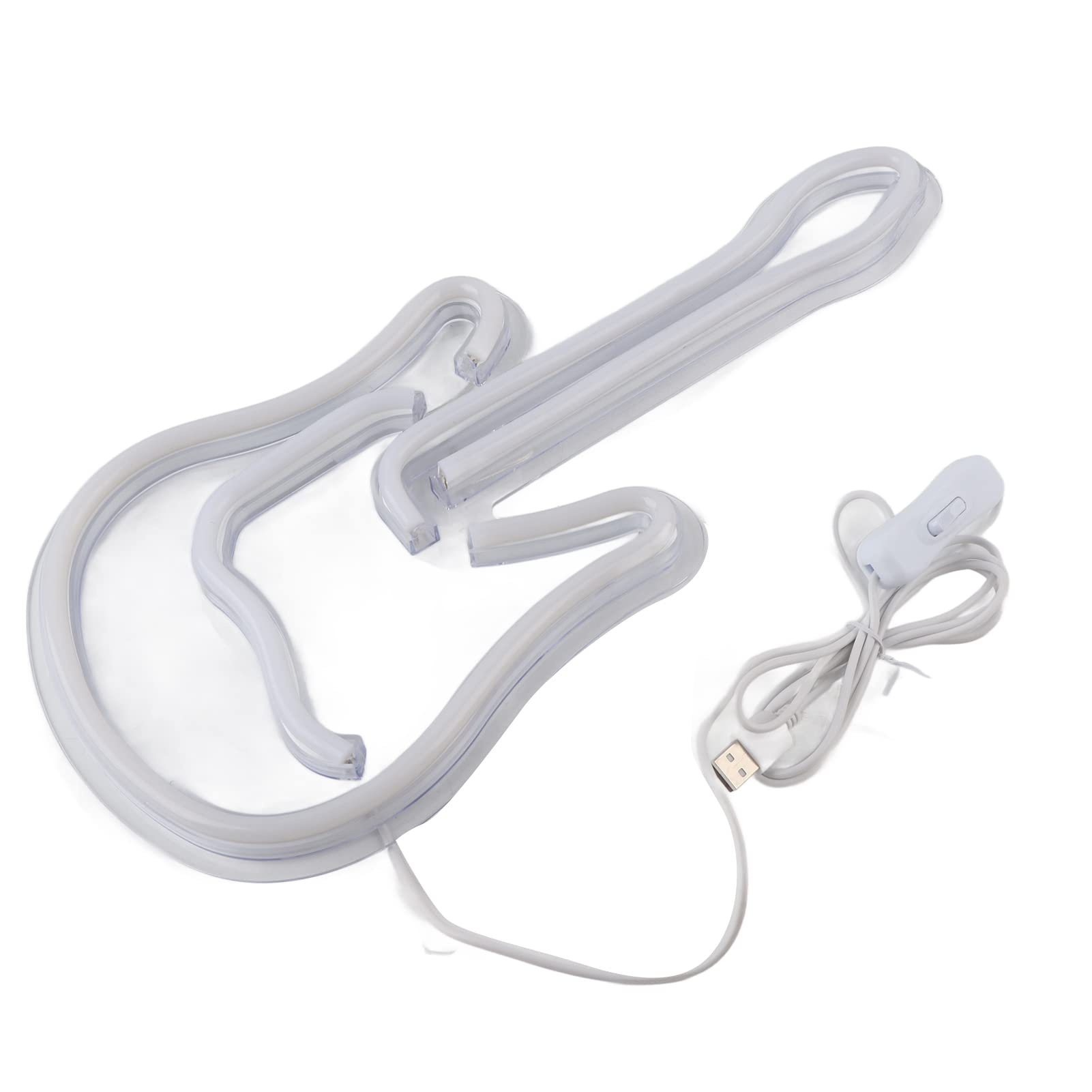 Lampa LED USB w kształcie gitary 3D neonowa do domu, baru, hotelu, na plażę, dekoracja świąteczna 15,7 x 7,5 x