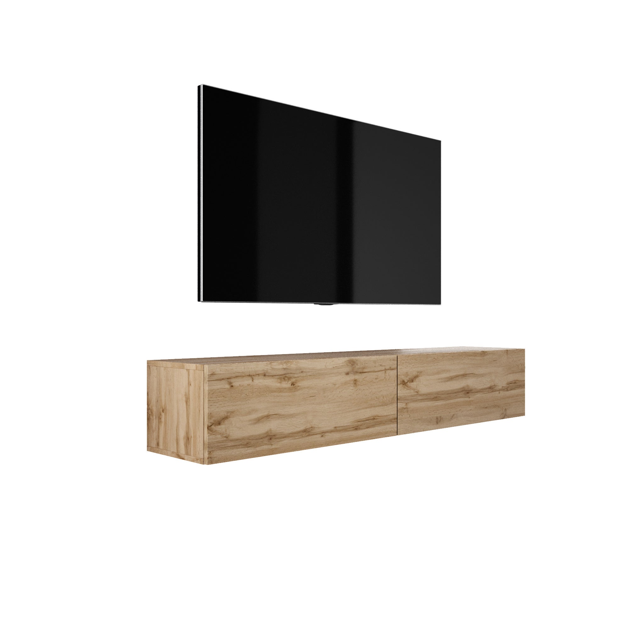 Wisząca szafka RTV, 170 x 34 x 32 cm, Dąb Wotan