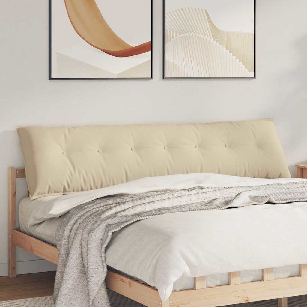 Poduszka na plecy Kremowy 200 x 50 cm Tkanina mikrofibrowa vidaXL