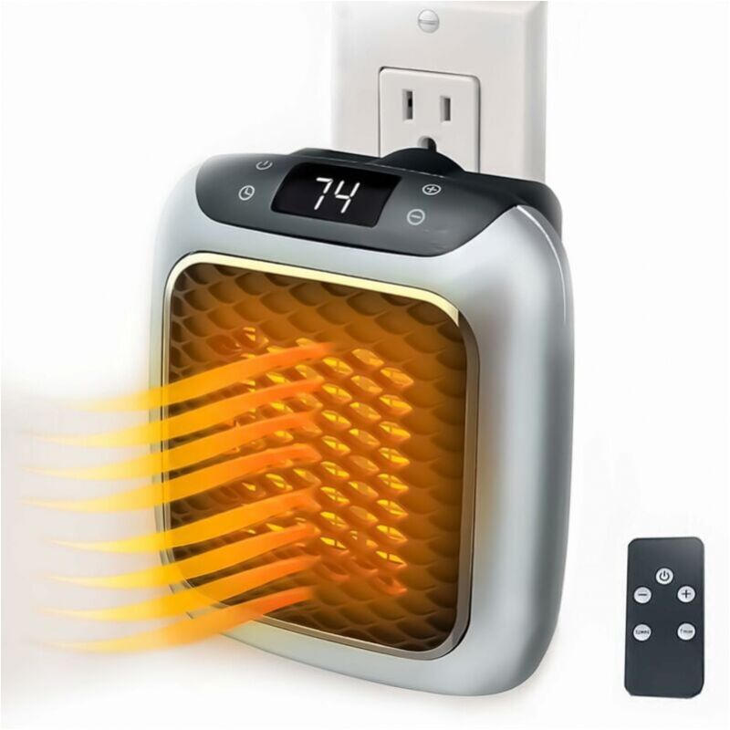 Inteligentny ceramiczny termowentylator 800 W, miniaturowy elektryczny termowentylator ze zdalnym termostatem do sypialni, biura, salonu