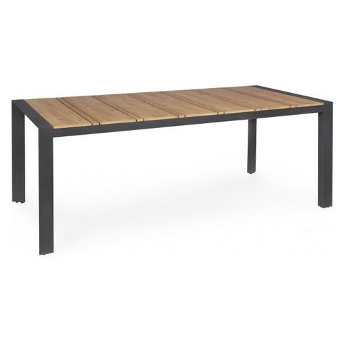 Tak, codzienny stÃ³Å‚ ogrodowy ELIAS Teak i Antracyt (198x100x74cm)