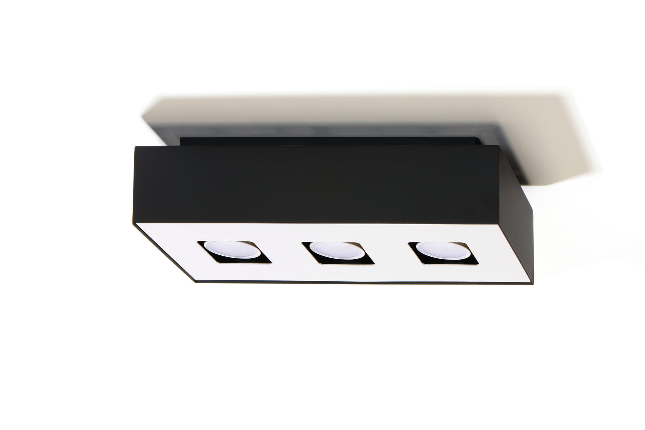 Plafonnier Acier Noir/Blanc GU10 3 Mono