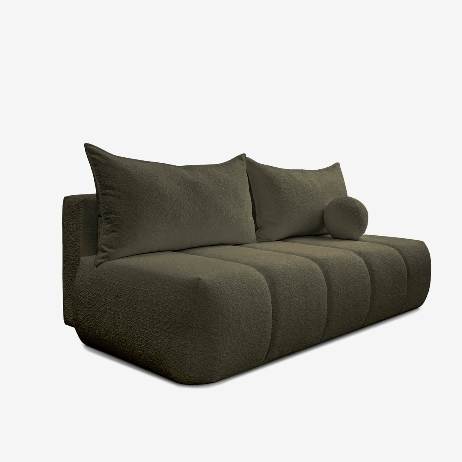 Sofa Rozkładana Kanapa z Funkcją Spania Dwuosobowa Do Salonu Oliwkowy SARIA