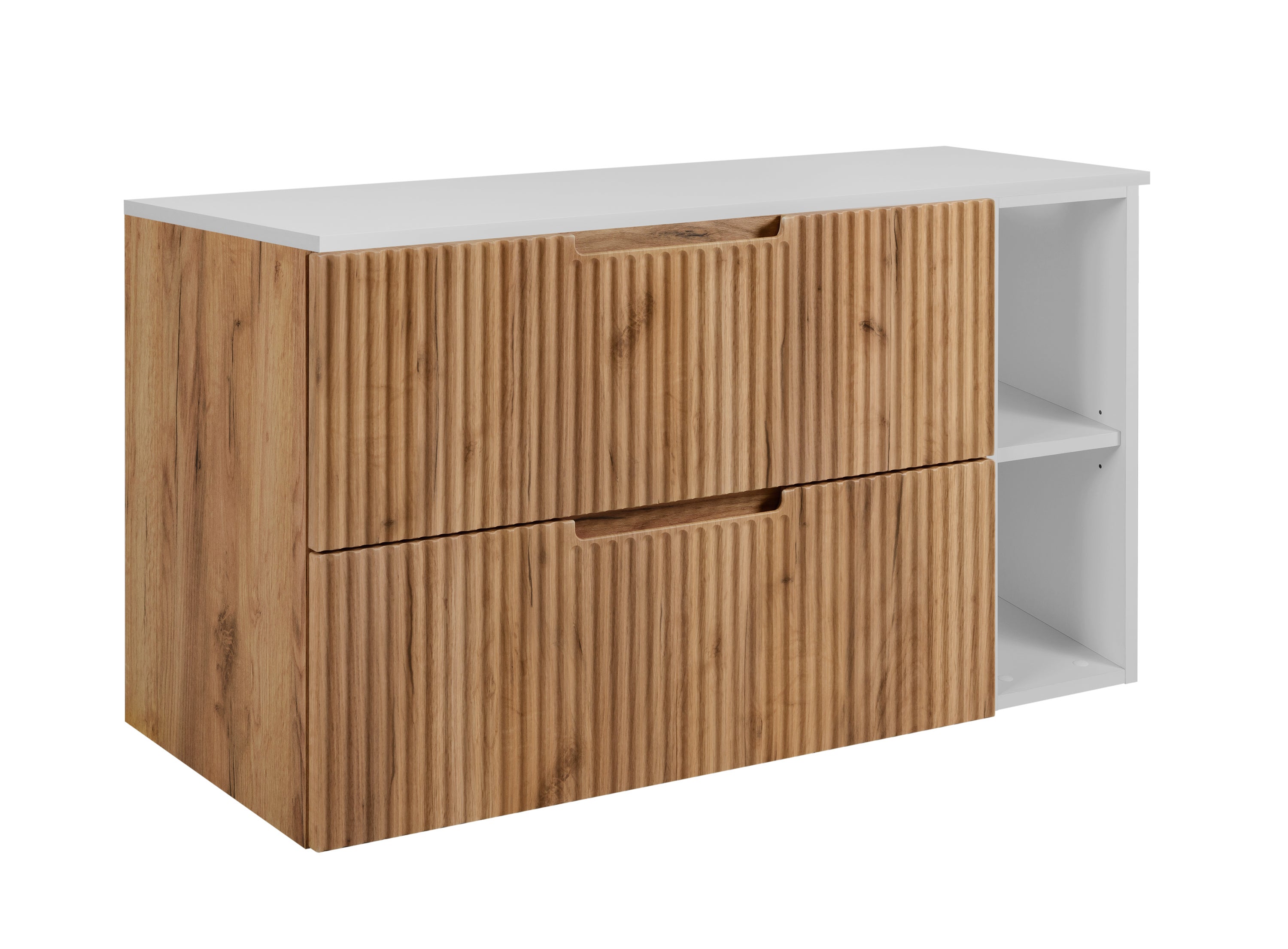 Szafka łazienkowa, dąb Craft / biały, 100 (80 + 20) x 58,6 x 46 cm