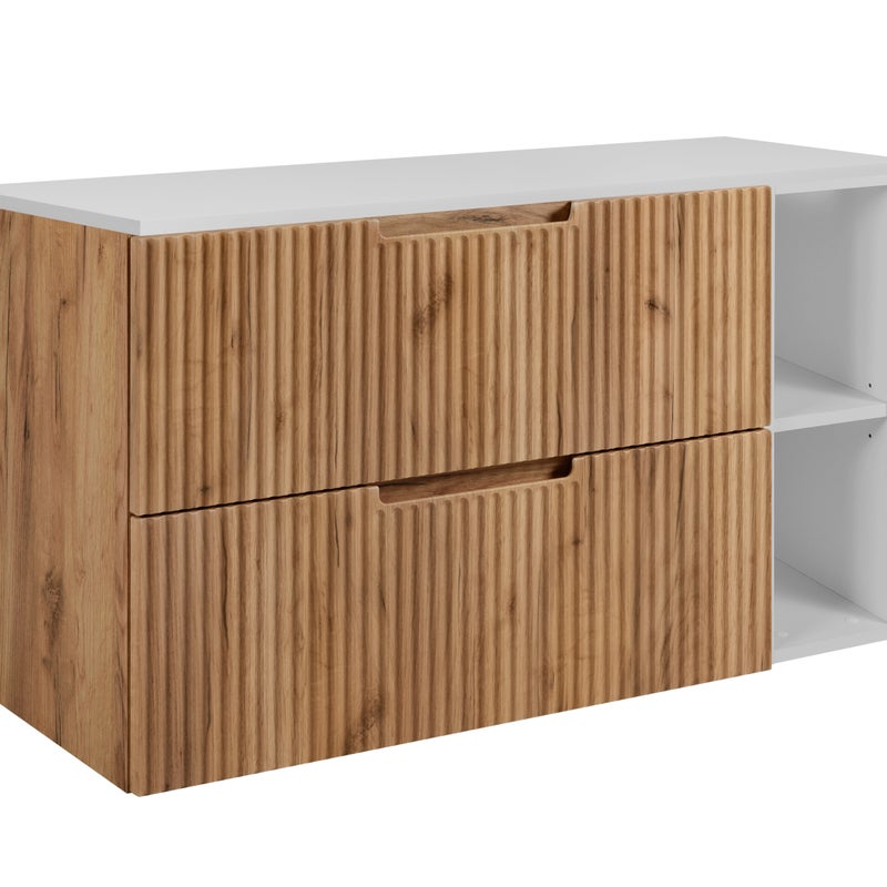Szafka łazienkowa, dąb Craft / biały, 100 (80 + 20) x 58,6 x 46 cm