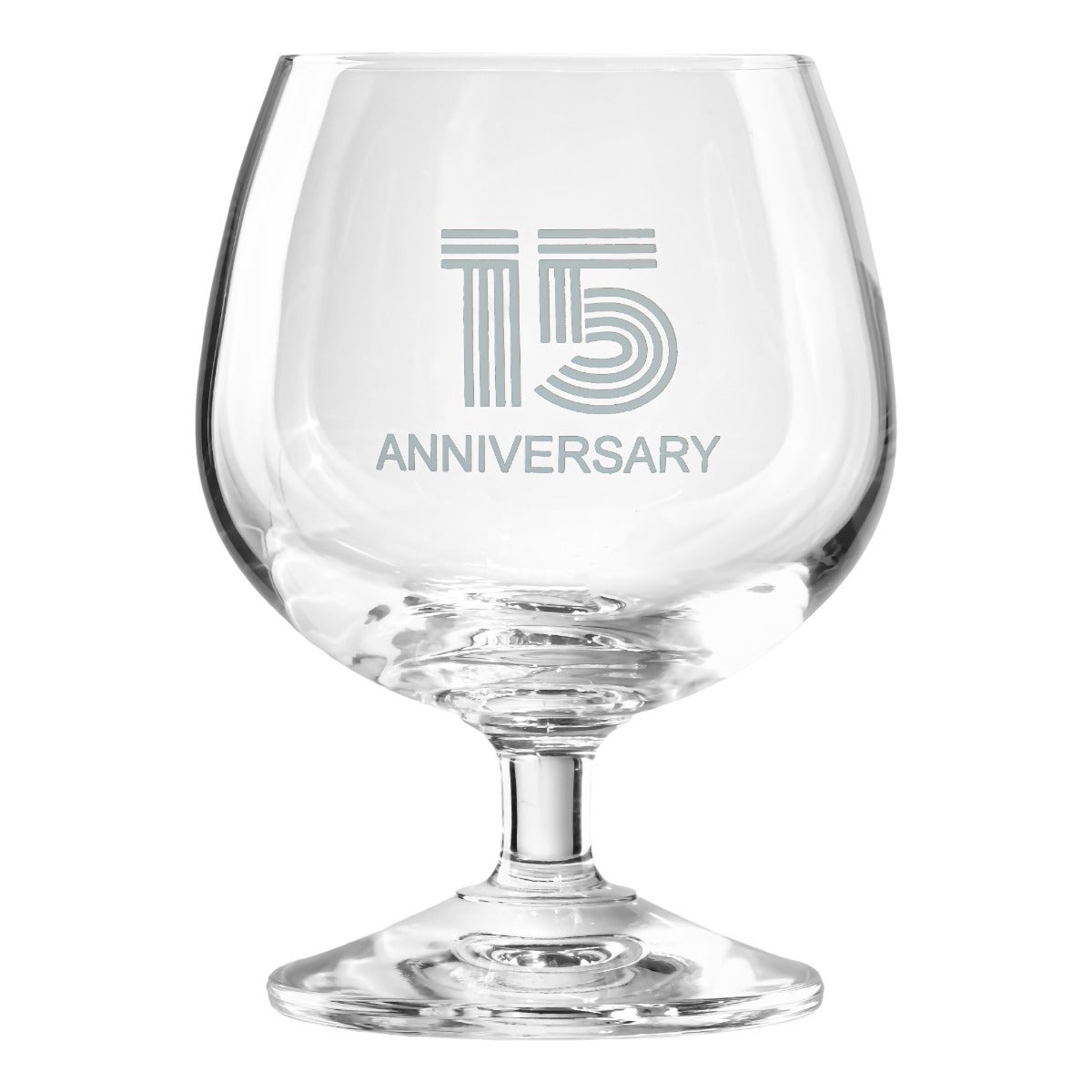 KROSNO Zdobiony kieliszek z napisem 15 ANNIVERSARY, 15 ROCZNICA 230 ml