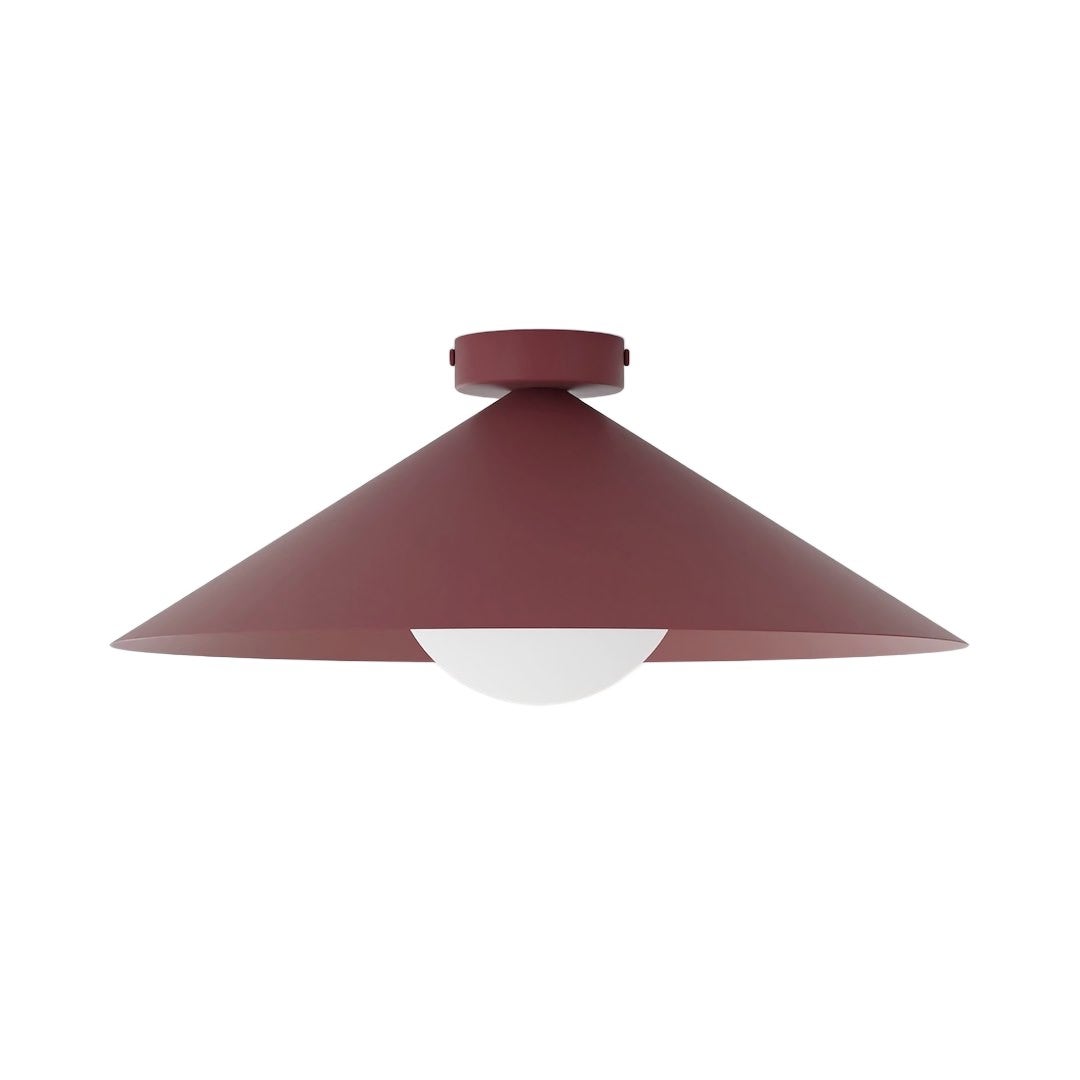 Lampa sufitowa minimalistyczna burgundowa szklana kula stożek fi40cm 1xE14 10W MONO Emibig
