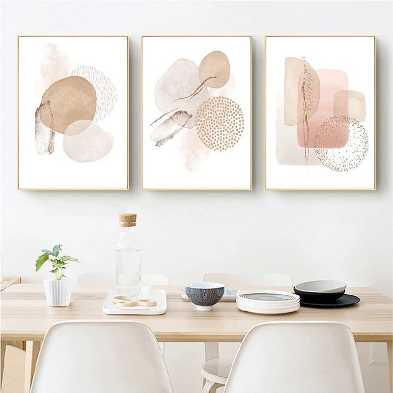 Zestaw 3 plakatów – Styl boho – Estetyczna roślina – Nowoczesna sztuka abstrakcyjna – Sztuka ścienna – Dekoracja boho – Bez ramy – 30 x 40 cm