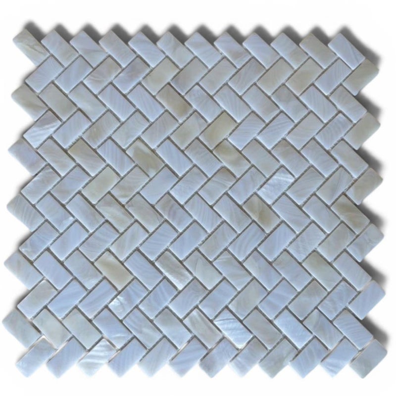 Mozaika szklana efekt perłowy “Pearl Weave” na siatce