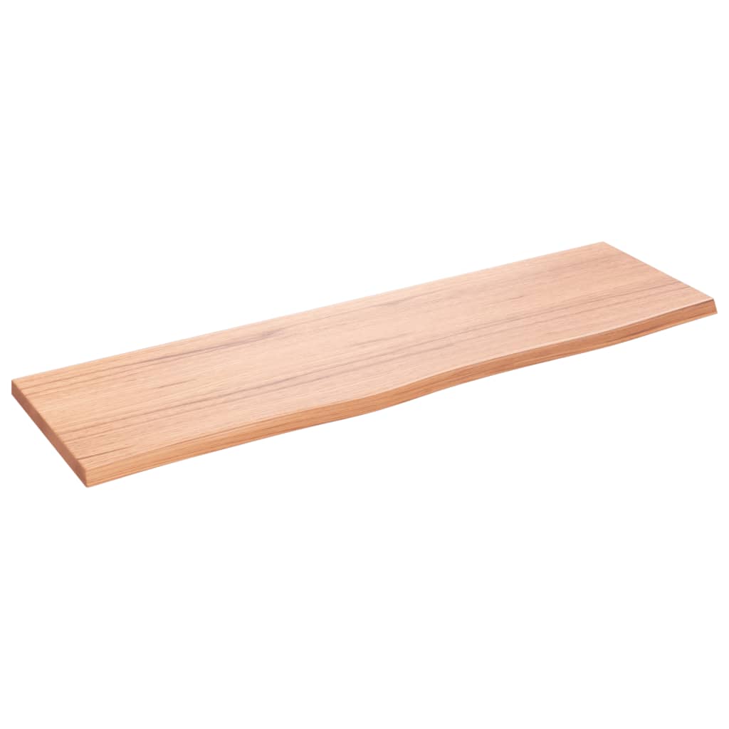 Blat Łazienkowy Lakierowany z Litego Drewna 100x30 cm Jasnobrązowy