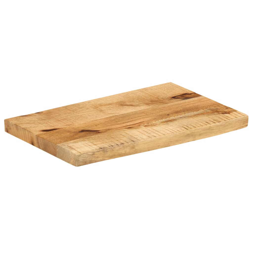 Blat stołu z naturalną krawędzią wykonany z litego drewna mango 50x40x2,5 cm