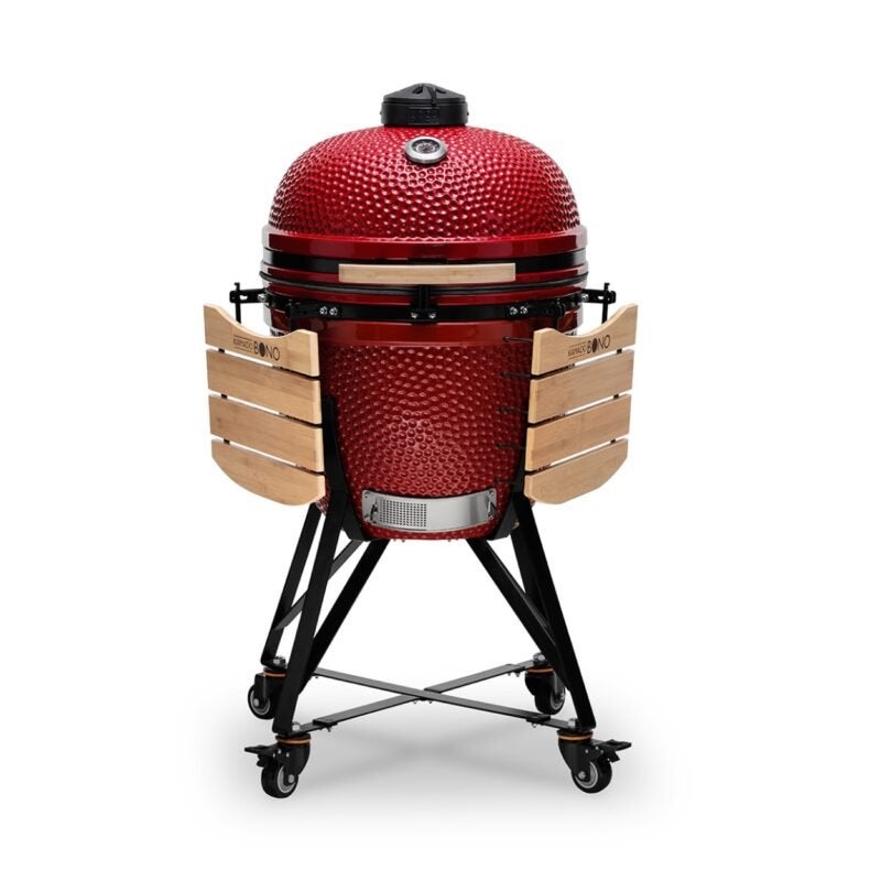 Grill Kamado Bono Grande Czerwony + sześć dodatkowych akcesoriów w prezencie