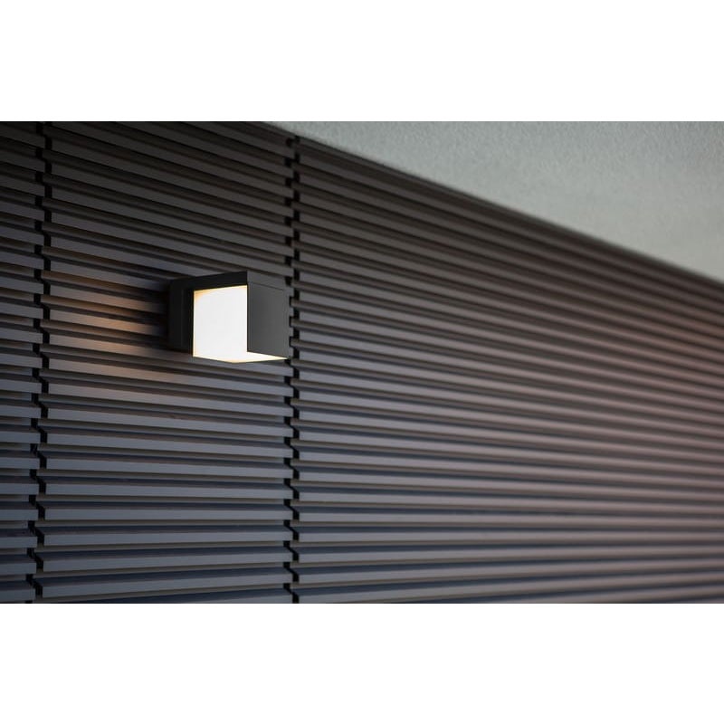 Kinkiet zewnętrzny CUBA LED 12W Ciepła biel 600lm czarny wym:10x11,6x14,8cm IP54 Lutec