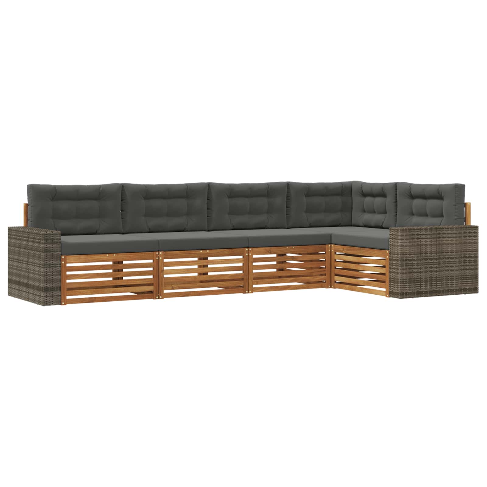 Zestaw sof na zewnątrz 5 pcs Naturalny i Antracytowy