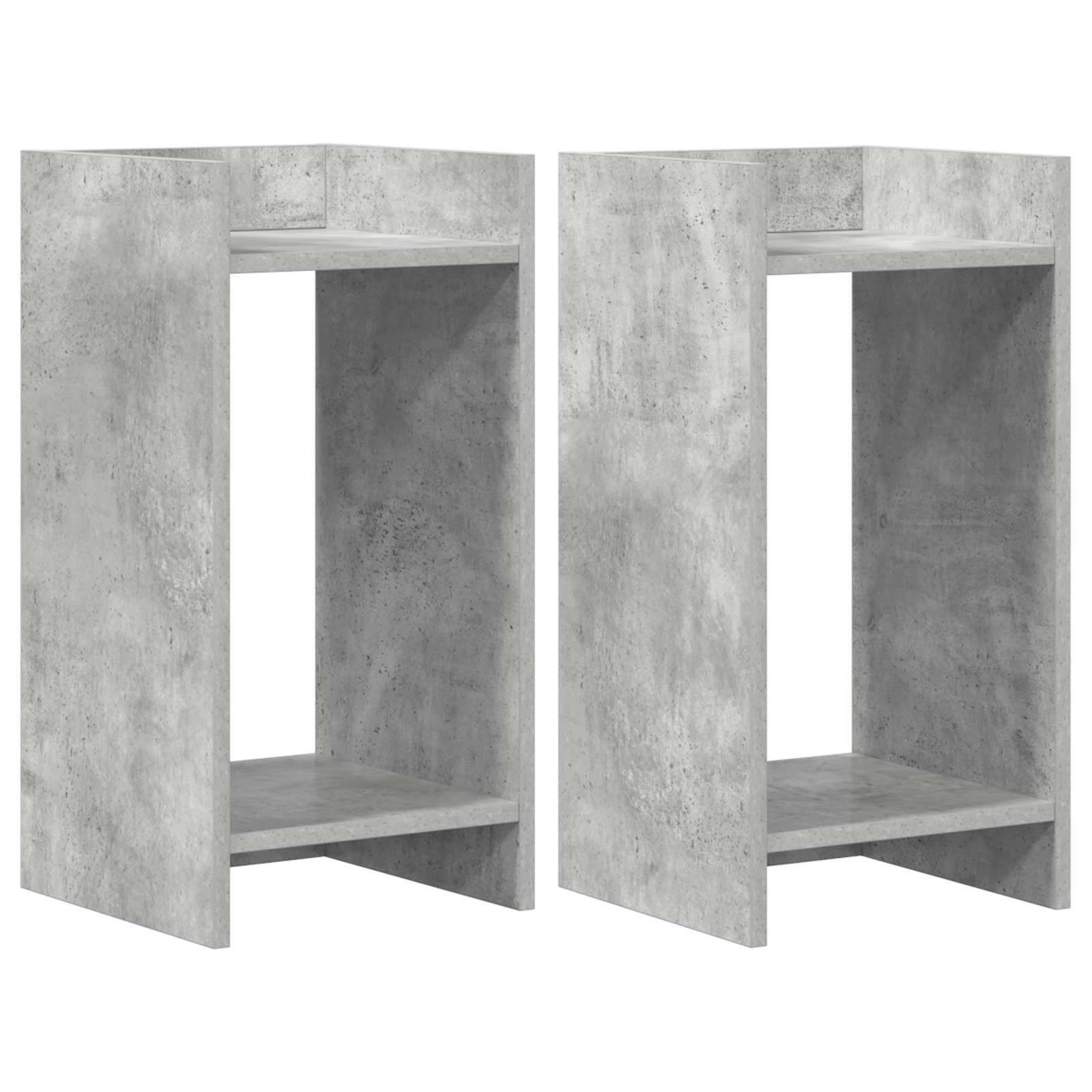 2x Stojak na Rośliny 60 cm Szarość Betonu 30x30x60 cm