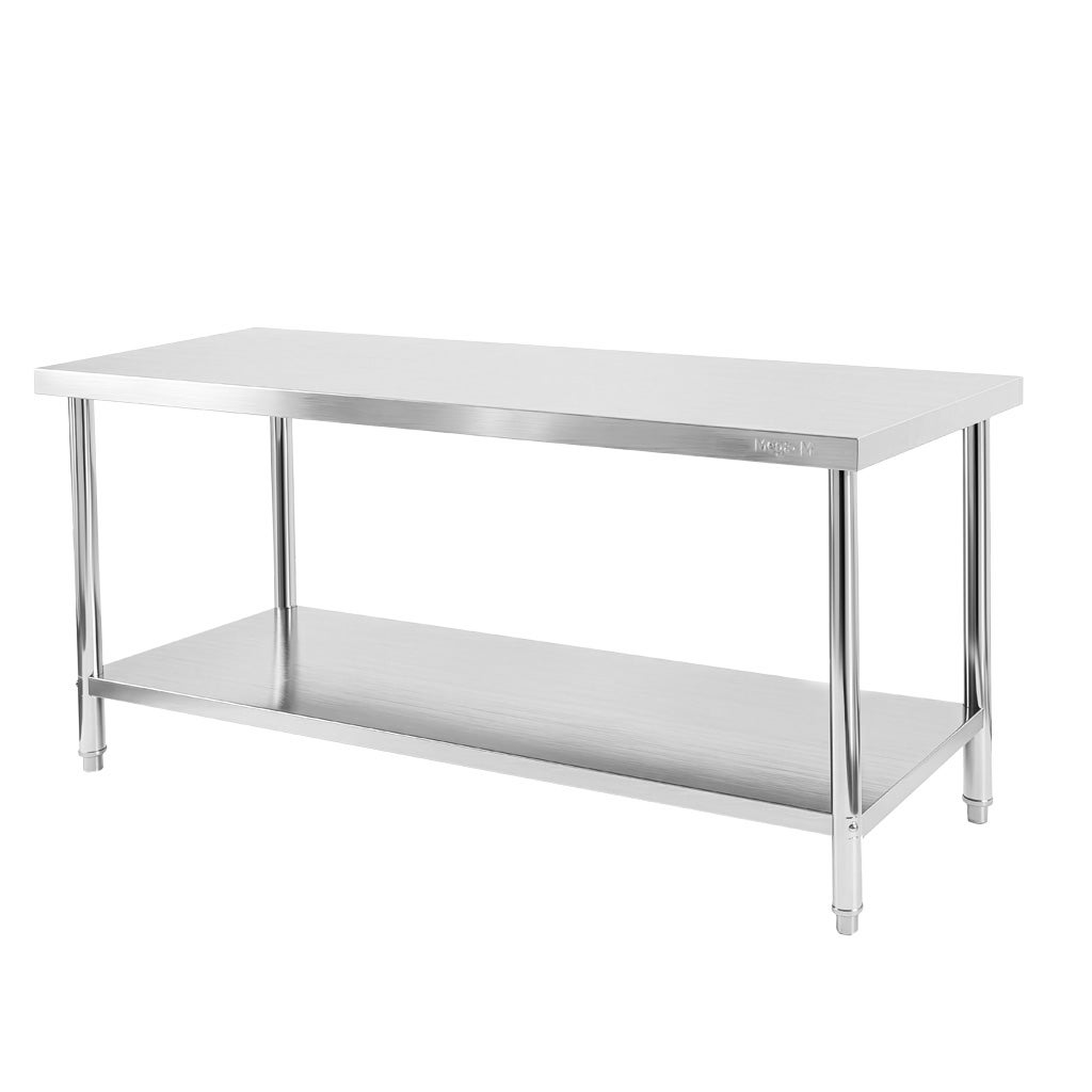 Stół gastronomiczny ze stali nierdzewnej Mega-M X Standard kuchenny centralny z półką 180x60x85cm