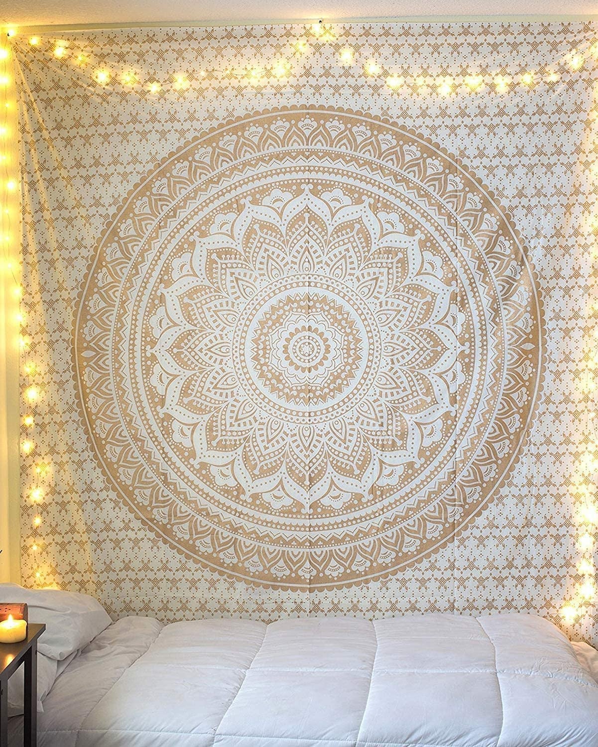 (130 x 150 cm) Bawełniana mandala narzuta na łóżko, koc piknikowy, dekoracja ścienna do sypialni w stylu hipisowskim