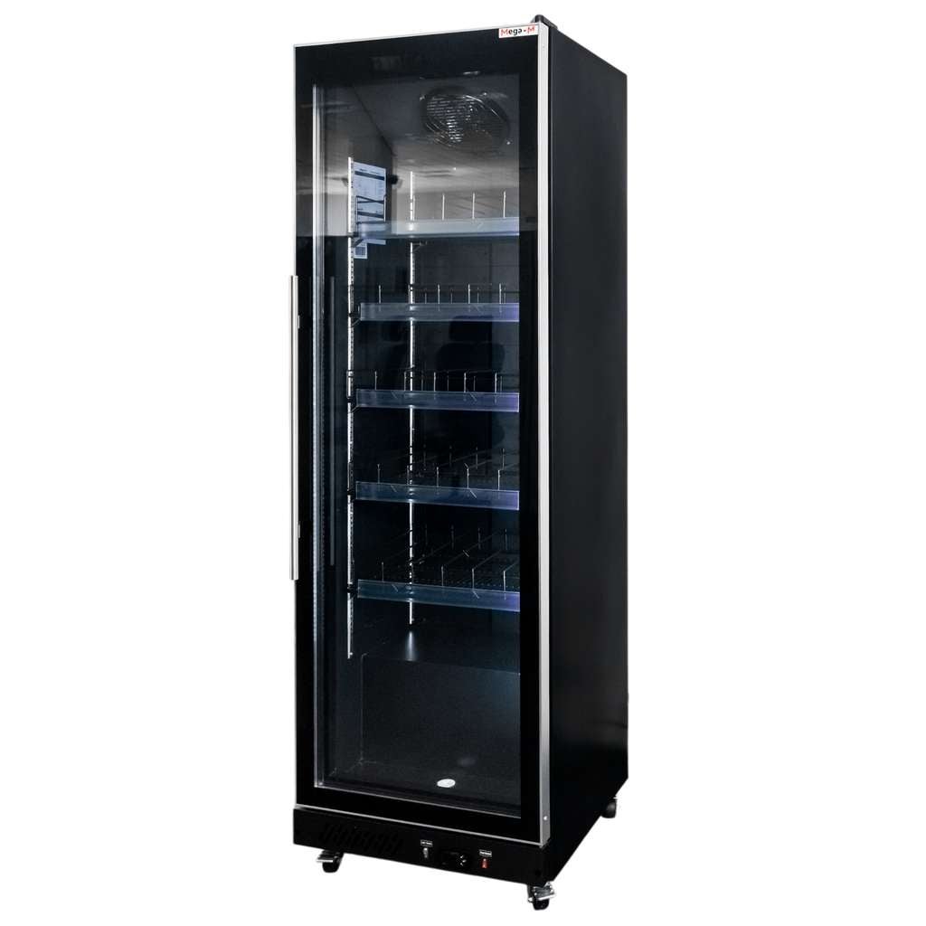Witryna chłodnicza Mega-M DIEGO R62 Prestige black przeszklona z oświetleniem LED 62x63x198 cm 600L