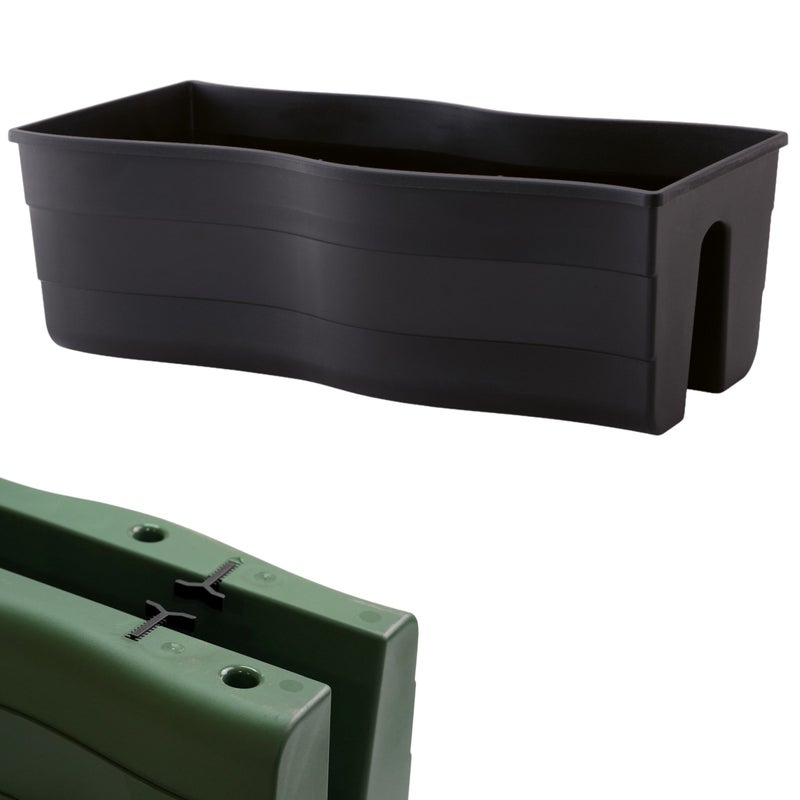 Doniczka balkonowa na balustradę Form Plastic Wave 60 kolor Czarny 1szt