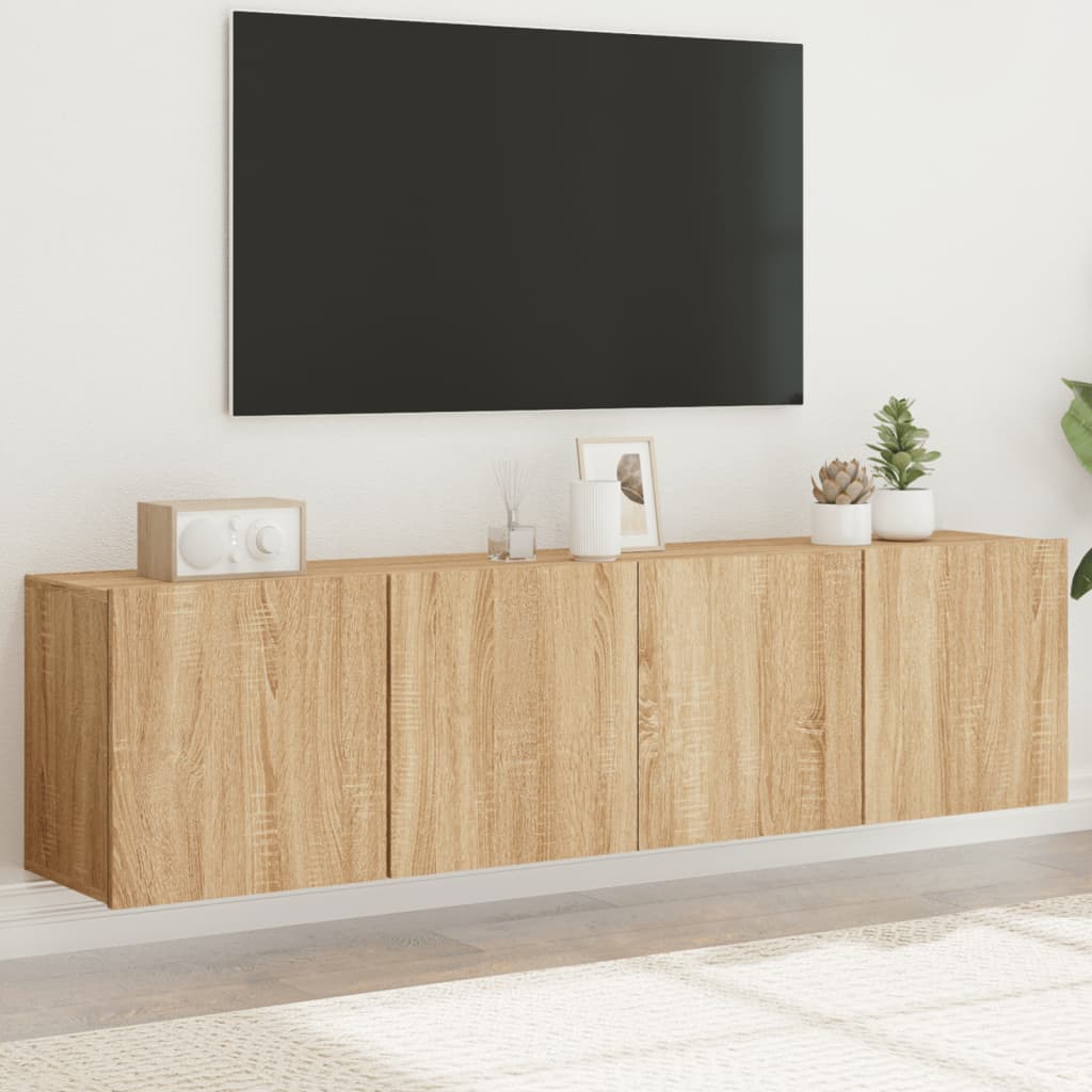 Ścienne szafki TV, 2 szt., dąb sonoma, 80x30x41 cm vidaXL