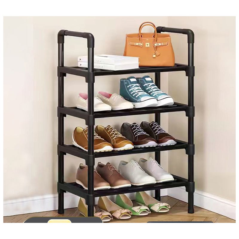 Uniwersalny 4-poziomowy regał na buty, metalowy regał na buty do szafy, przedpokoju, korytarza 60 x 26 x 79 cm
