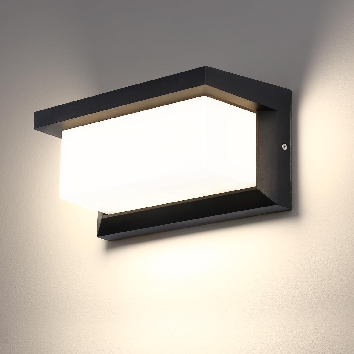 Zewnętrzna lampa ścienna, wodoodporna lampa ścienna LED IP65, 22 W, prostokątna (neutralna biel) [klasa energetyczna G]