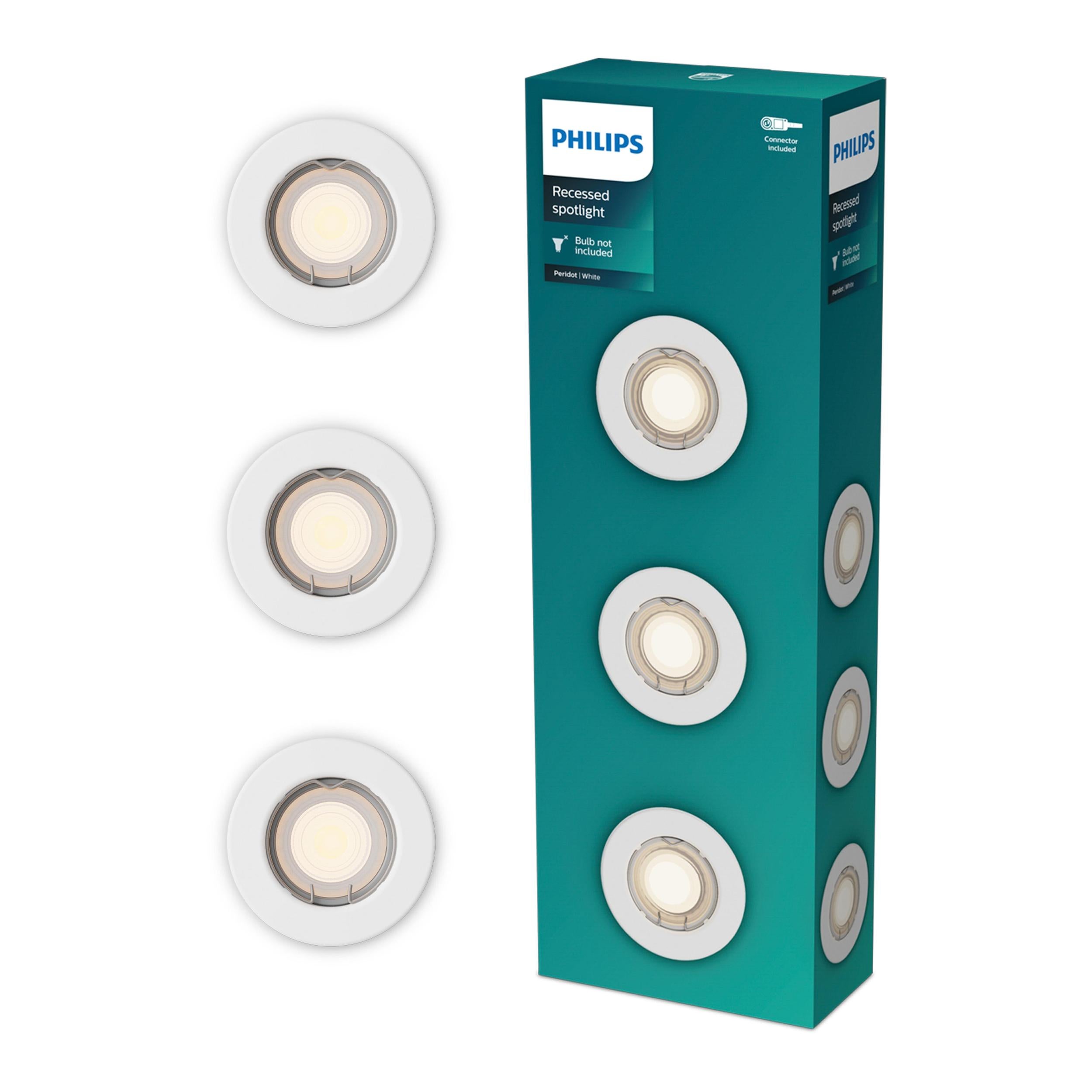Oprawa Podtynkowa Wpuszczana LED GU10 Stała Aluminiowa Okrągła Biała Peridot Philips 3 szt.