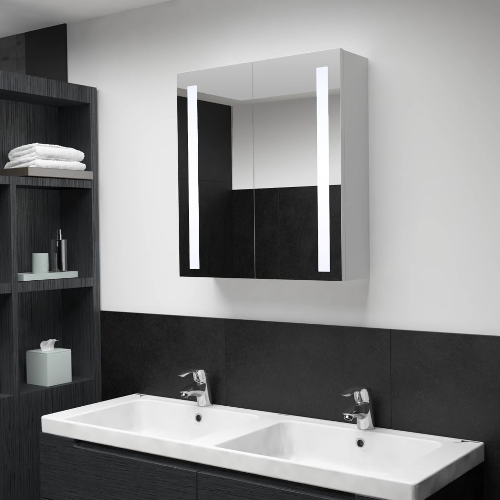 Szafka łazienkowa z lustrem i LED, 60 x 14 x 62 cm vidaXL