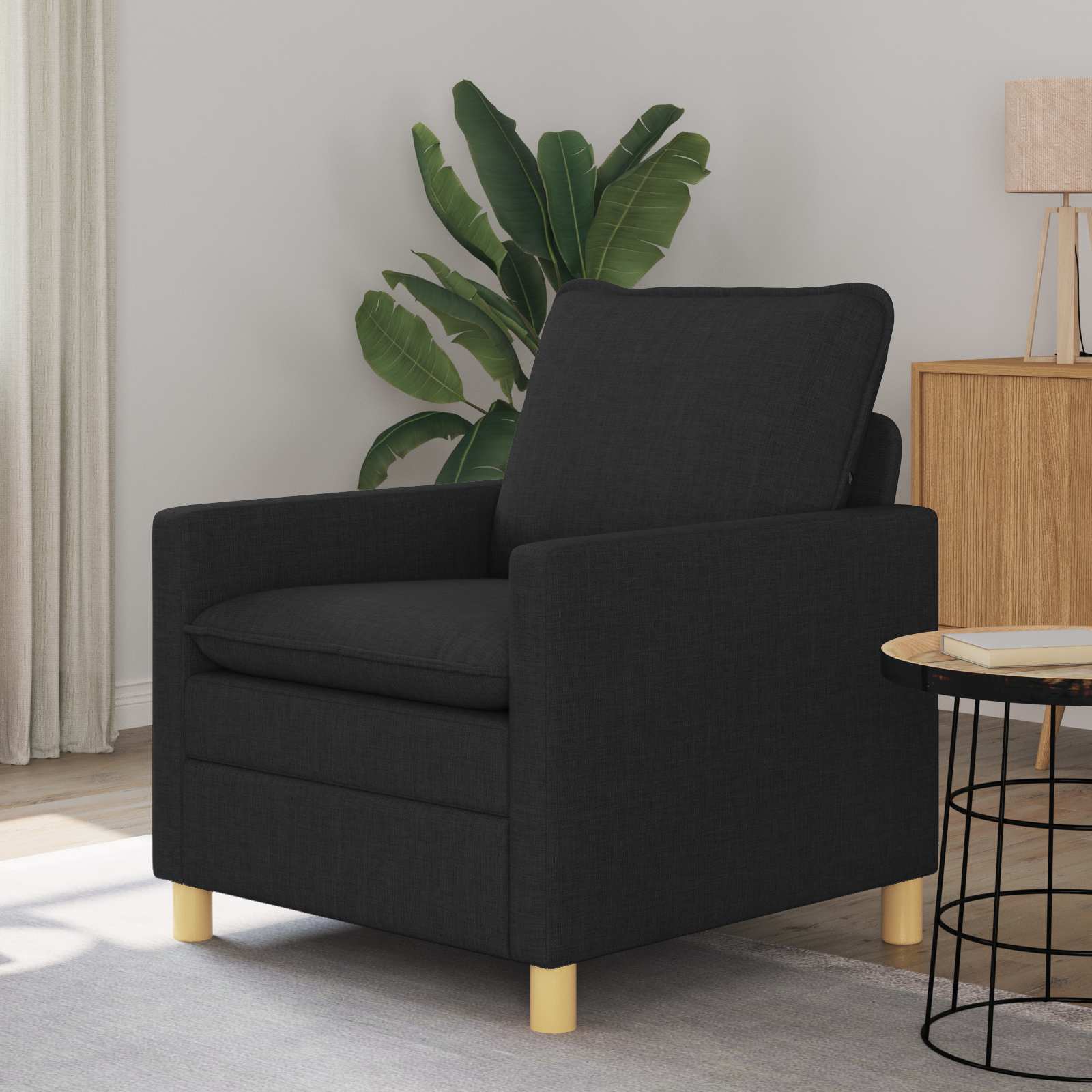 Sofa Czarny 76 x 81 x 87,5 cm tkanina vidaXL