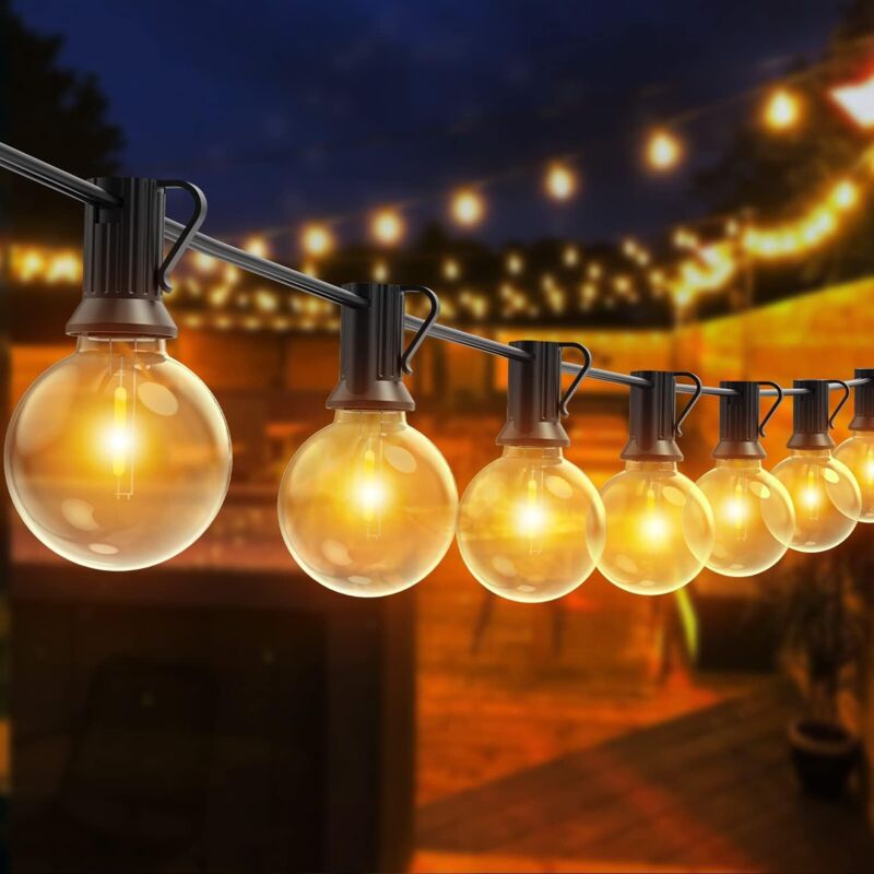 Girlanda LED o długości 30 m, 52 żarówki odporne na stłuczenie, wodoszczelna IP44. Na tarasy, do ogrodów, na wesela i imprezy. Łatwa w montażu
