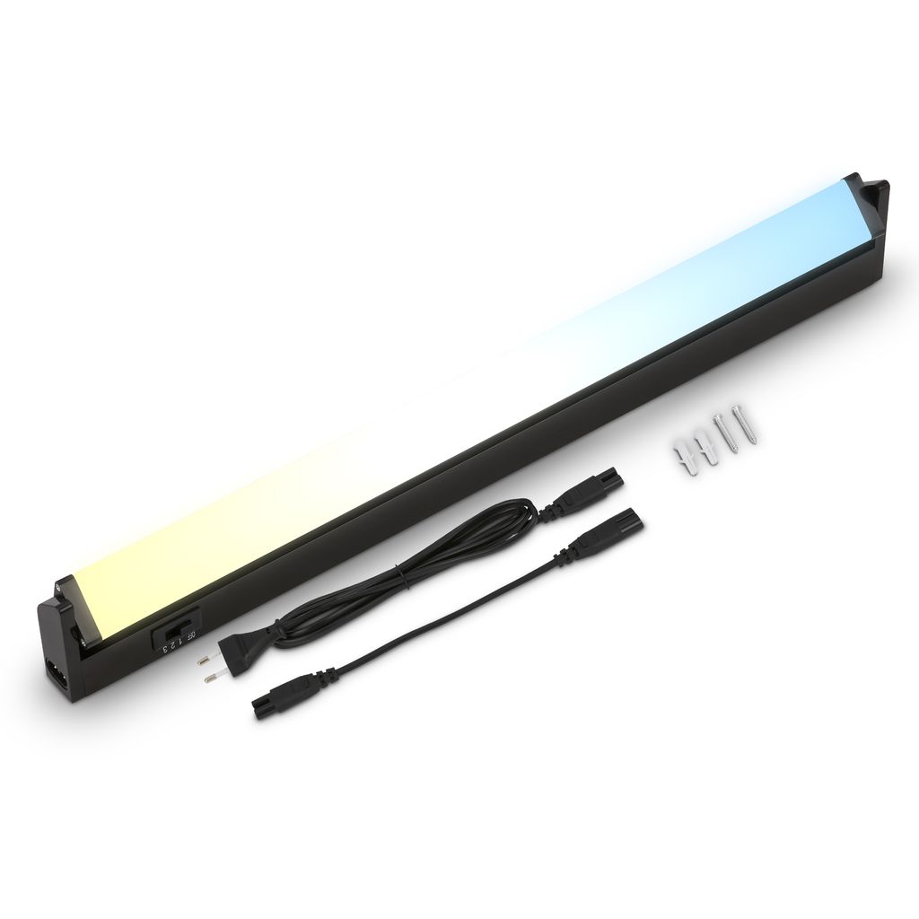 BRILONER – Obrotowa lampa podblatowa LED, CCT, do kuchni, z regulowaną temperaturą barwową, do szafek, czarna, 54,5 cm