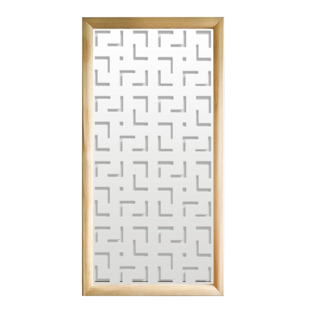 LABYRINTH M - Prostokątne moduły dekoracyjne z drewna i PCV - Rozmiar 73x148 cm - Grubość 64 mm - Kolor wewnętrzny BIAŁY