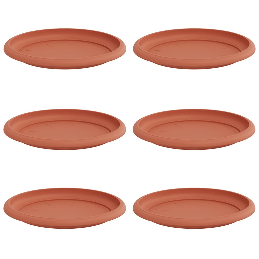 Okrągły Talerzyk Kwiatowy 6 pcs Czerwony ceglasty Ø 17,5 x 2 cm