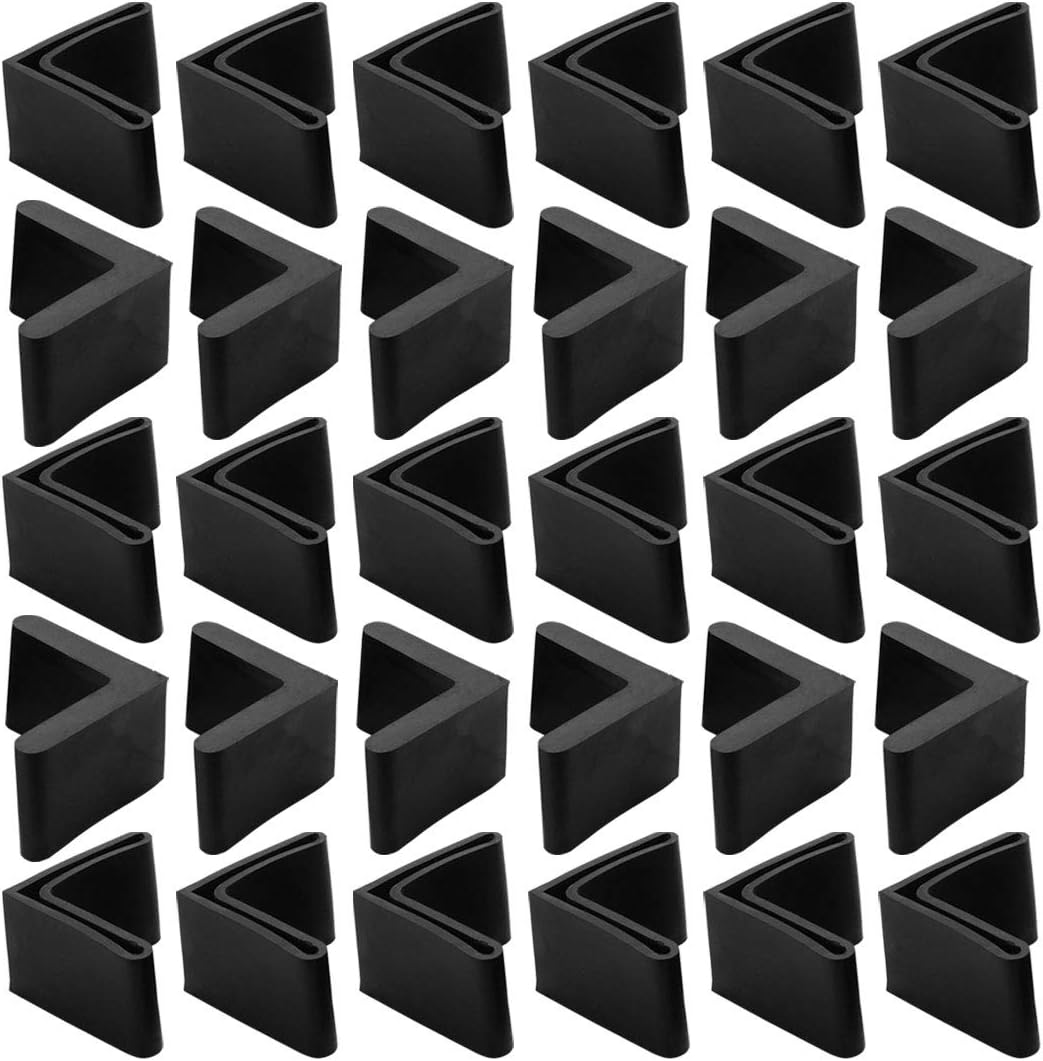 Nakładki na nogi meblowe, nakładki na nogi kątowe, nakładki na nogi trójkątne, 30 x 30 mm, 30 sztuk, czarne