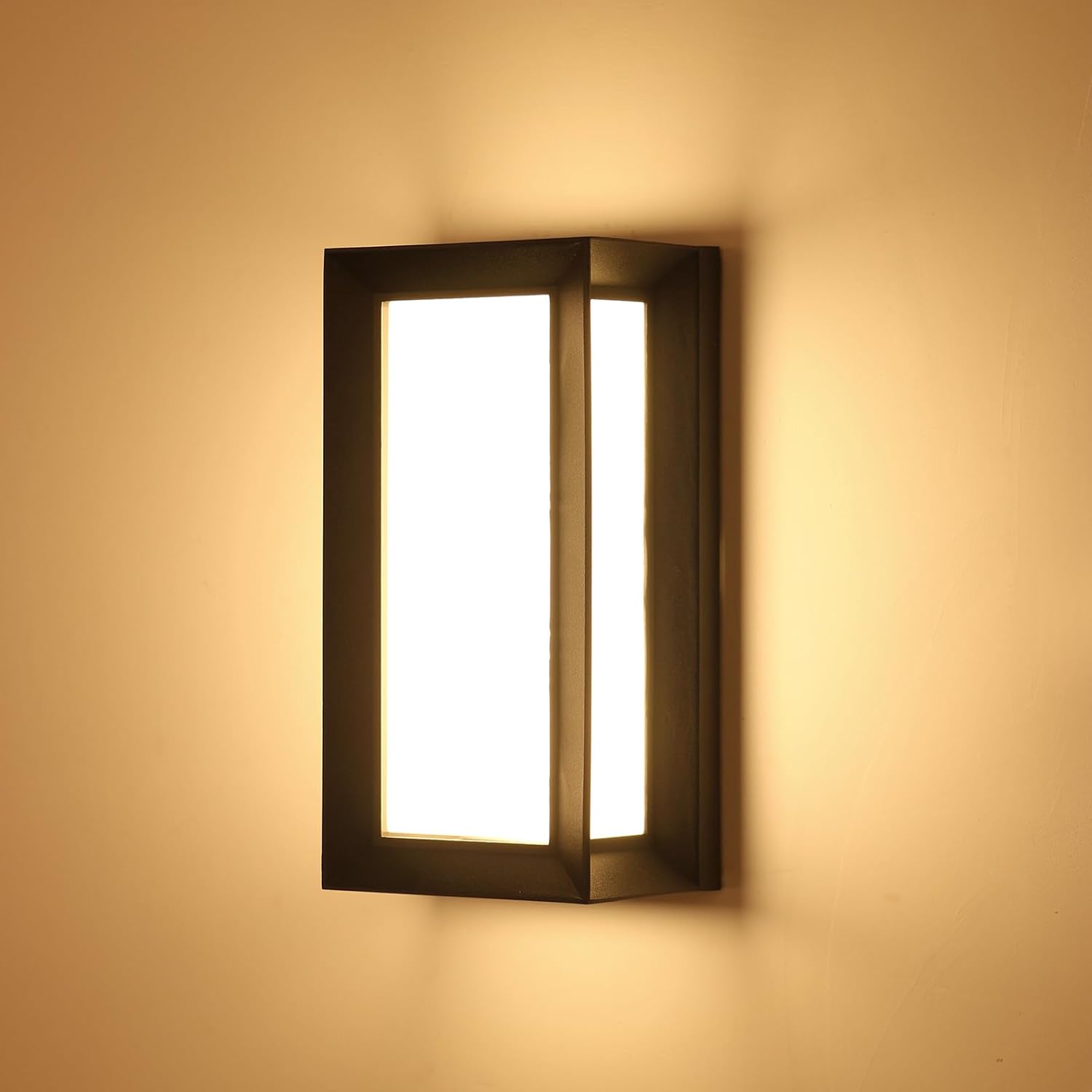 Lampa ścienna LED do użytku zewnętrznego/wewnętrznego, do patio, dziedzińca, korytarza, ciepła biel 18 W, wodoodporna IP65