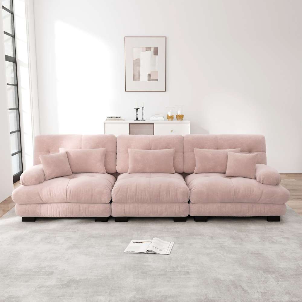 3-miejscowe moduły Ecksofa Chenille Tiefensitz Komfortabel Gepolstert für Wohnzimmer, Studio & Büro.