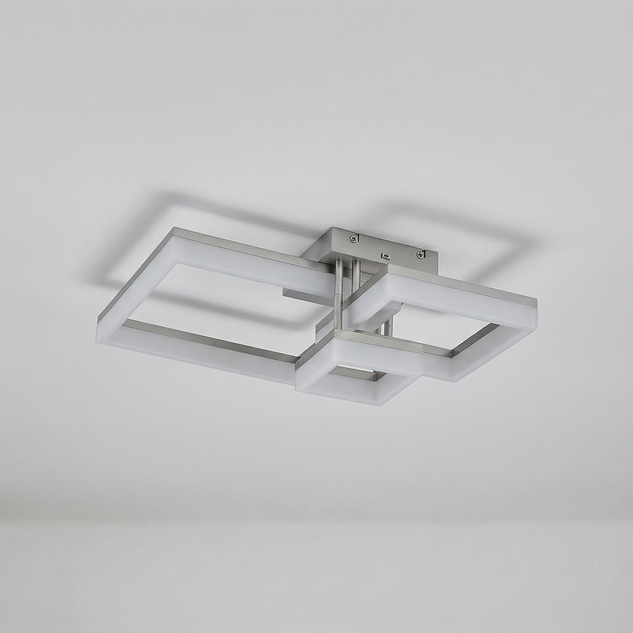 Lampa sufitowa wisząca Amilia chromowana biała LED 22W 3000/4000/6500K 2400lm nowoczesna wym: 18 x 47 x 47 cm metal Rabalux