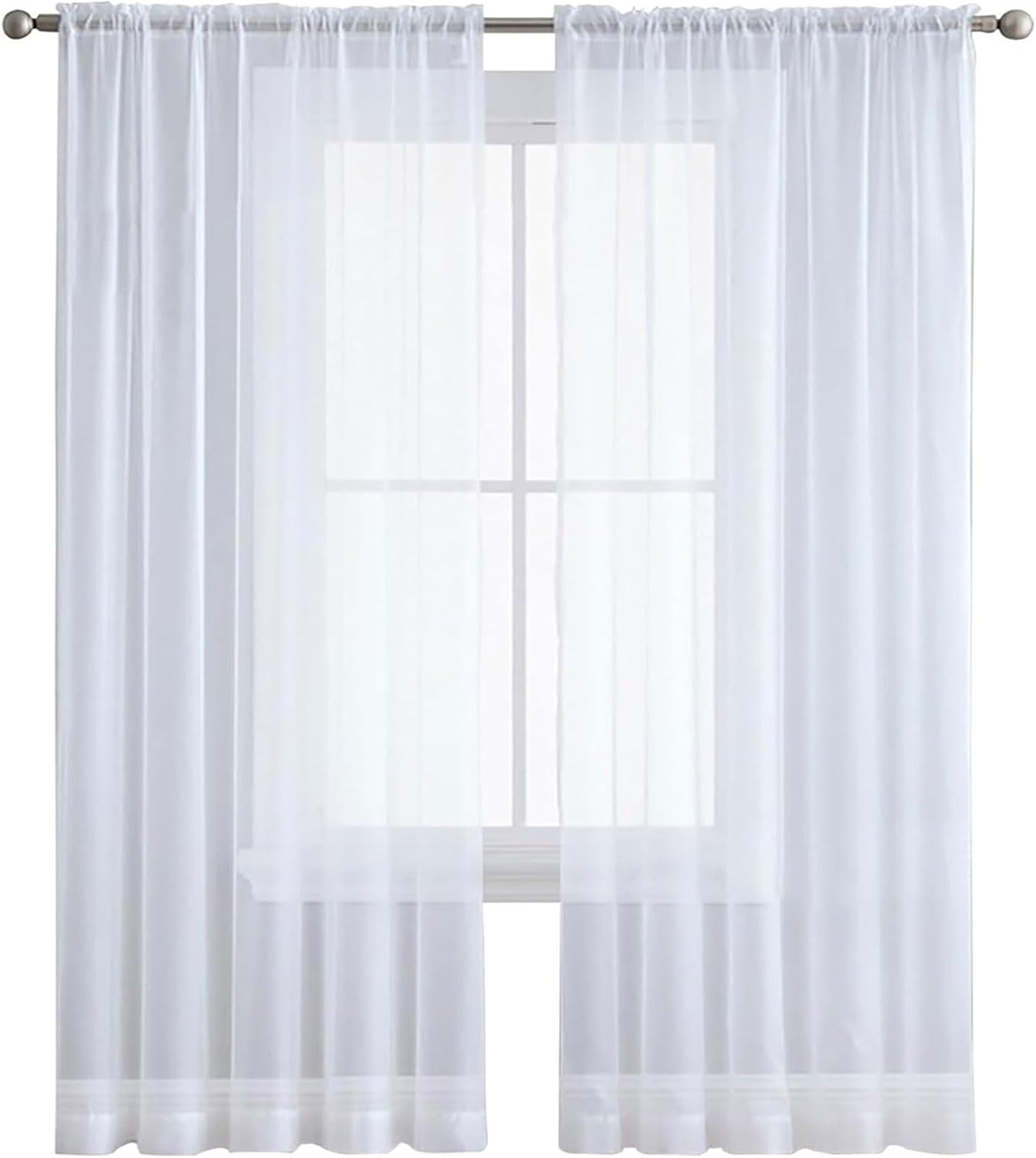 Półprzezroczysta firanka 100x130 cm, poliester, firanki do salonu, dekoracja sypialni, salonu, biała