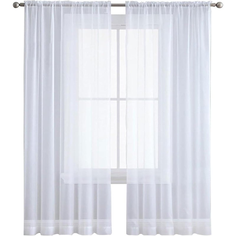 Półprzezroczysta firanka 100x130 cm, poliester, firanki do salonu, dekoracja sypialni, salonu, biała