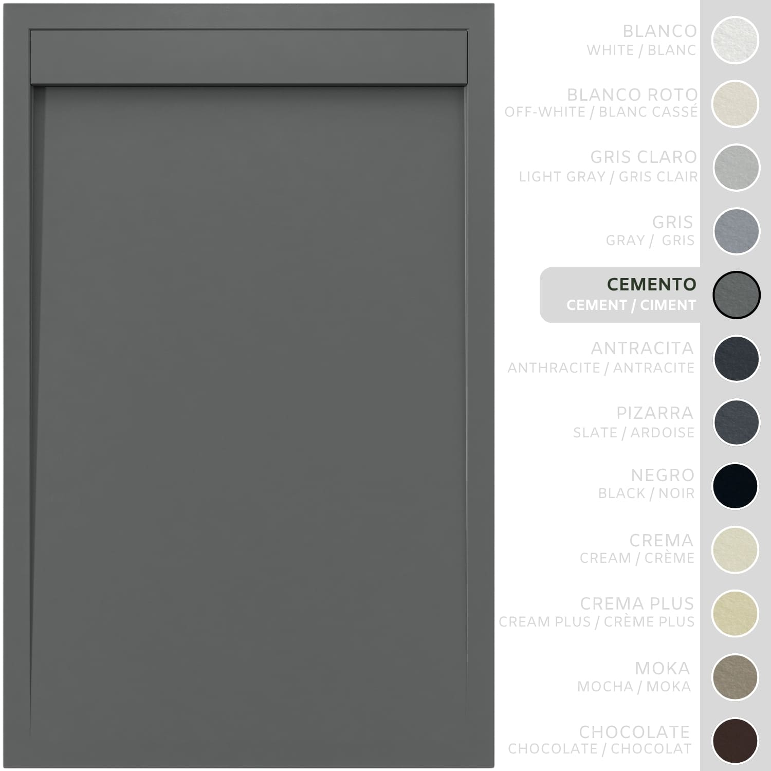 SOULHOME Brodzik prysznicowy– Żywica– Gel Coat– Gładka/Kamienna tekstura – Antypoślizgowy – cementowoszary- 160X70- Niski 3cm– Minimalistyczny
