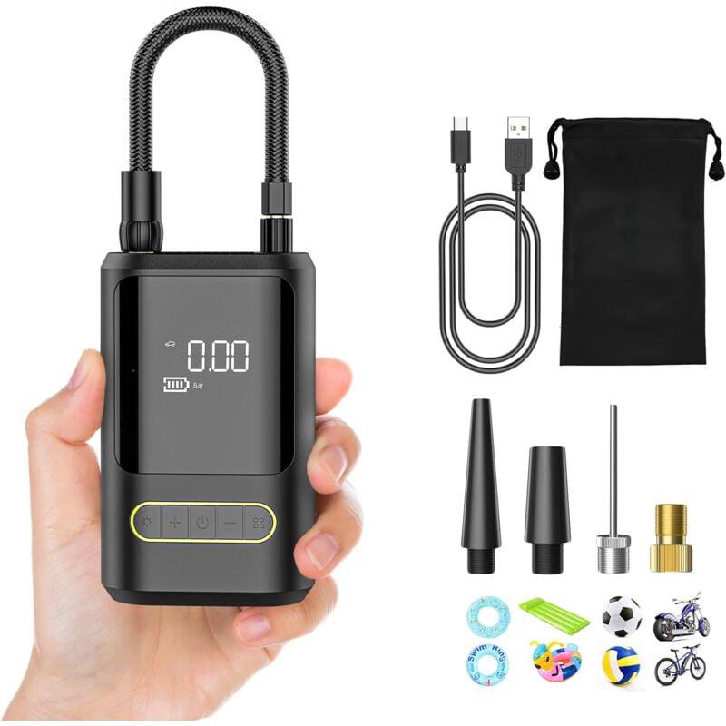 Mini elektryczna pompka powietrza przenośny kompresor powietrza bezprzewodowy inflator opon z cyfrowym ekranem LCD akumulatorowa pompka powietrza do