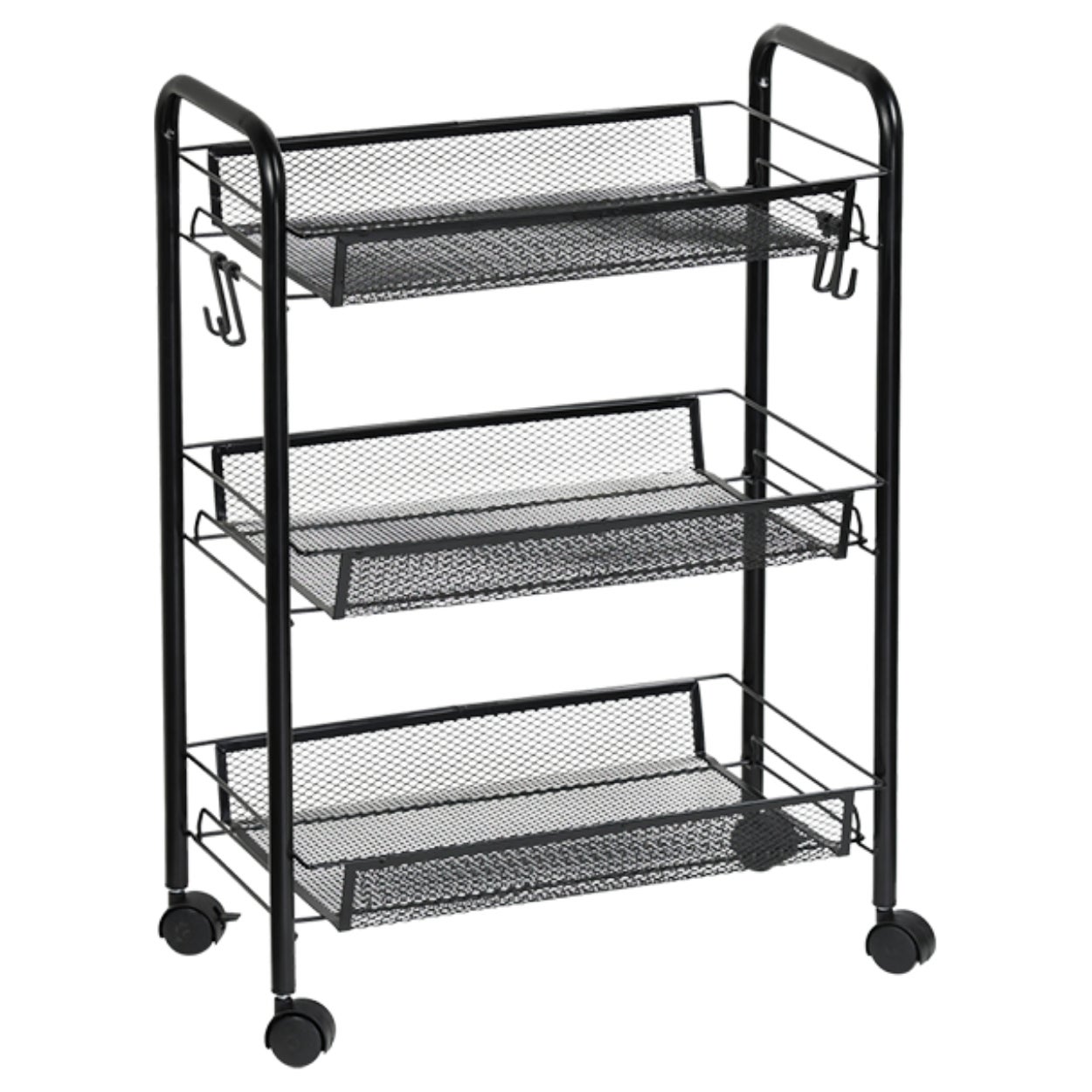 Wózek kuchenny metalowy czarny Kesper 3-poziomowy 44x26x63,5 cm 1 szt.
