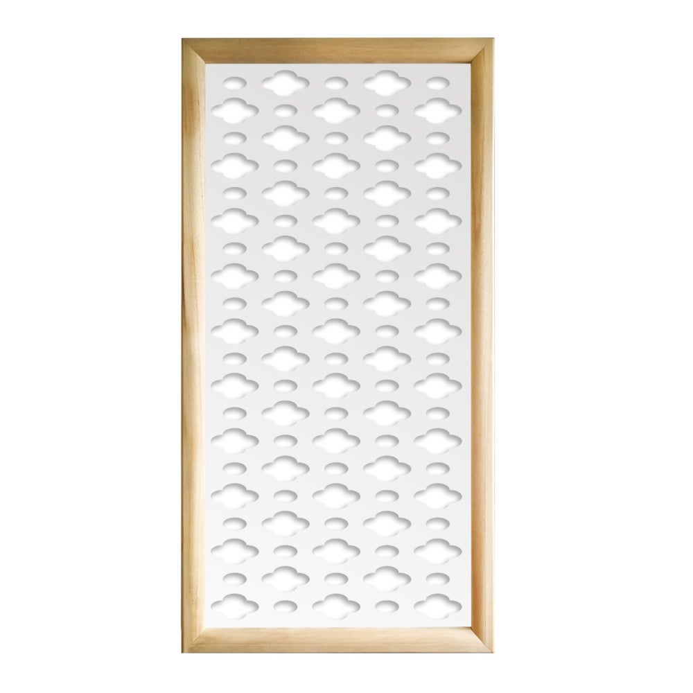 CLOUDS - Prostokątne moduły dekoracyjne z drewna i PVC - Rozmiar 47x94 cm - Grubość 47 mm - Kolor wewnętrzny BIAŁY